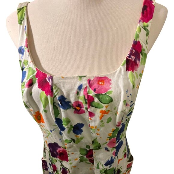 Beatiful pleated floral dress with boning size 12 - Picture 3 of 5